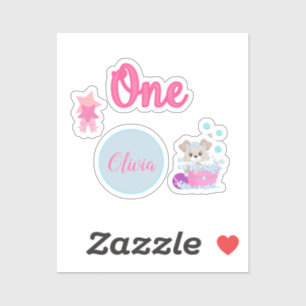 Personalised Puppy Bath One Year Old Girl Birthday