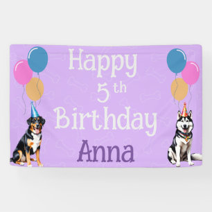Personalised Puppy Dog Birthday Paw-ty Banner
