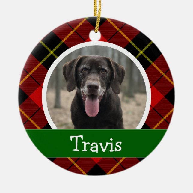 Personalised Puppy Dog Pet Photo Ceramic Ornament (Front)