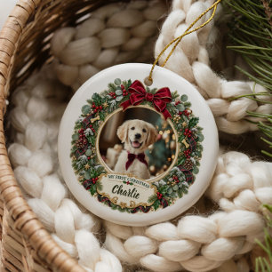 Personalised Puppy First Christmas Photo Ornament