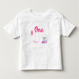 Personalised Puppy in Bath One Year Old Birthday Toddler T-Shirt