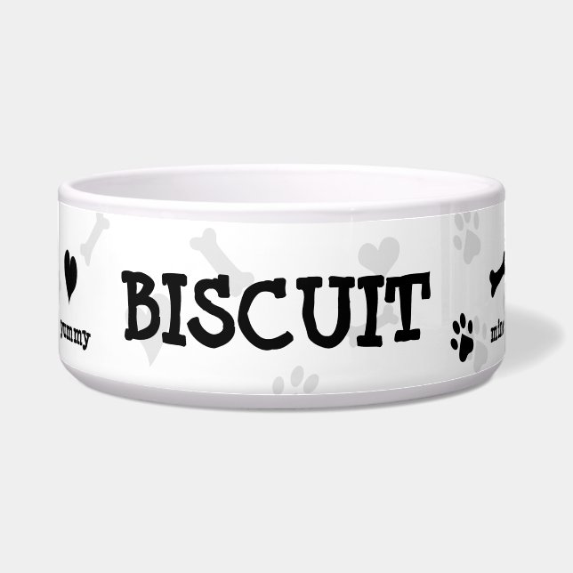 Personalised Puppy Modern Dog Bowl (Front)