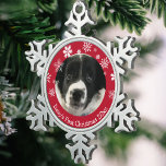 Personalised Puppy's First Christmas  Snowflake Pewter Christmas Ornament<br><div class="desc">Create a lasting memory of your puppy's first Christmas with a beautiful personalised snowflake ornament.</div>