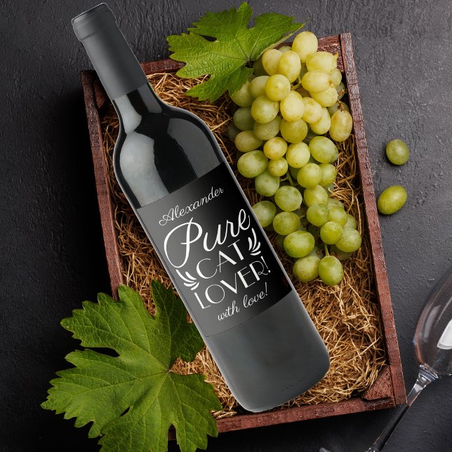 Personalised Pure Cat Lover! Wine Label (Personalized Pure Cat Lover! Wine Label)