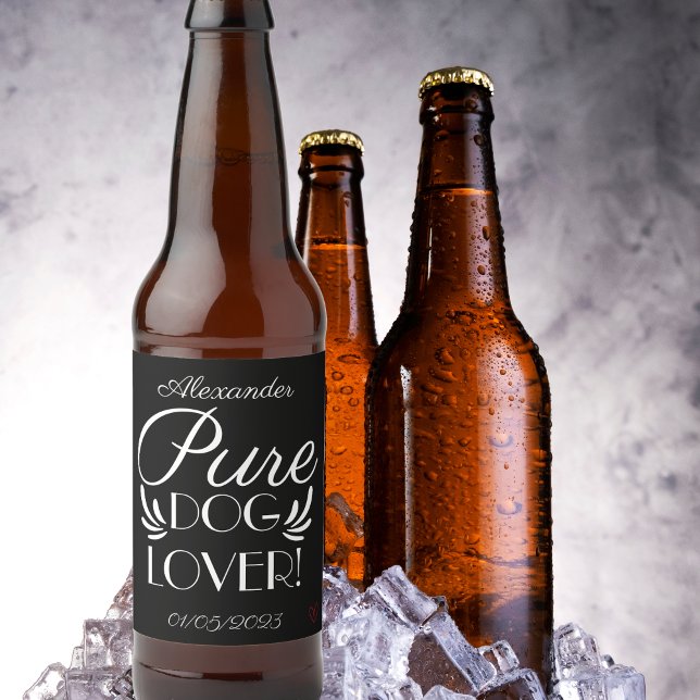Personalised "Pure Dog Lover" Beer Bottle Label (Personalized "Pure Dog Lover" Beer Bottle Label)