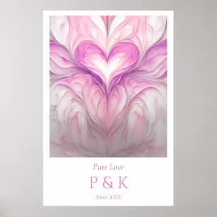 Personalised "Pure Love" Monogram for Couple Poster