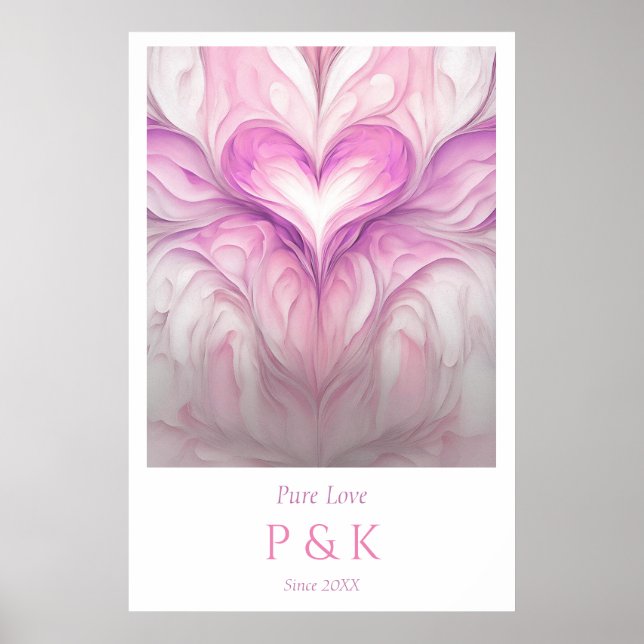 Personalised "Pure Love" Monogram for Couple Poster (Front)