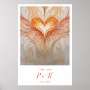Personalised "Pure Love" Monogram for Couple Poster