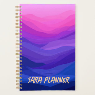 Personalised Purple Abstract Planner Custom Name