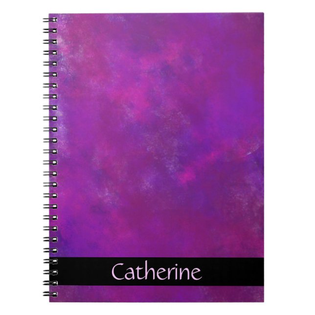 Personalised Purple Abstract Texture Notebook (Front)