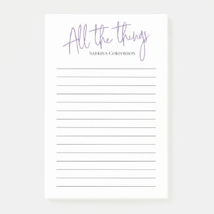 Personalised Purple All the Things to do list Post-it Notes