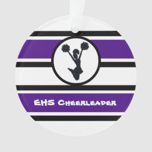 Personalised Purple and Black Cheerleader Ornament