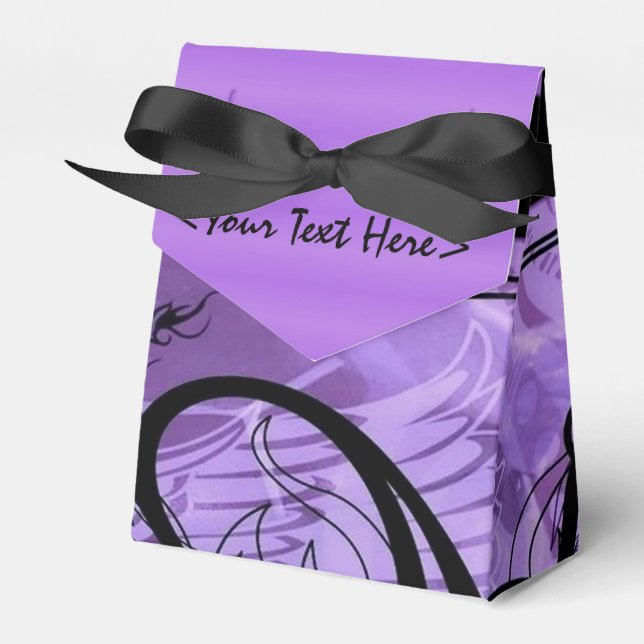 Personalised Purple and Black Pattern Favour Box (Front Side)