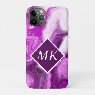 Personalised Purple and White Marble Swirls    iPhone 11 Pro Case