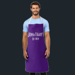 Personalised Purple Apron<br><div class="desc">Make this apron your own with your name and several background and strap colour choices. Font choices available as well.</div>