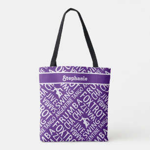 Personalised Purple Ballroom Dance Tote Bag