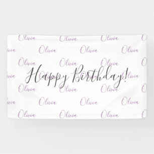 Personalised Purple Birthday Name Banner