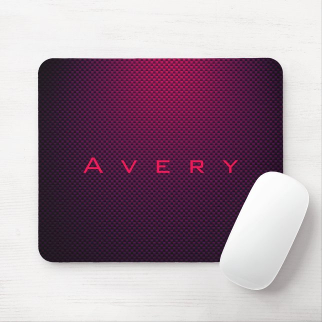 Personalised Purple black carbon fibre patterned Mouse Pad (With Mouse)