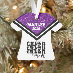 Personalised Purple & Black Cheer Mum Ornament