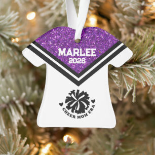 Personalised Purple & Black Cheer Mum Ornament