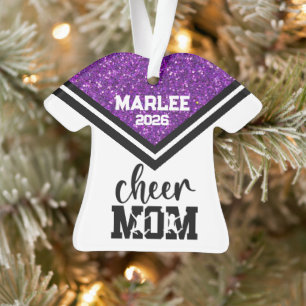 Personalised Purple & Black Cheer Mum Ornament