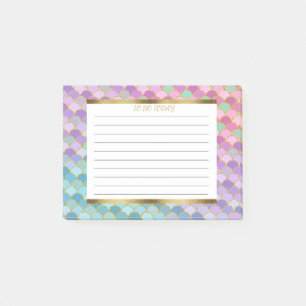 Personalised Purple Blue Green Gold Mermaid Scales Post-it Notes