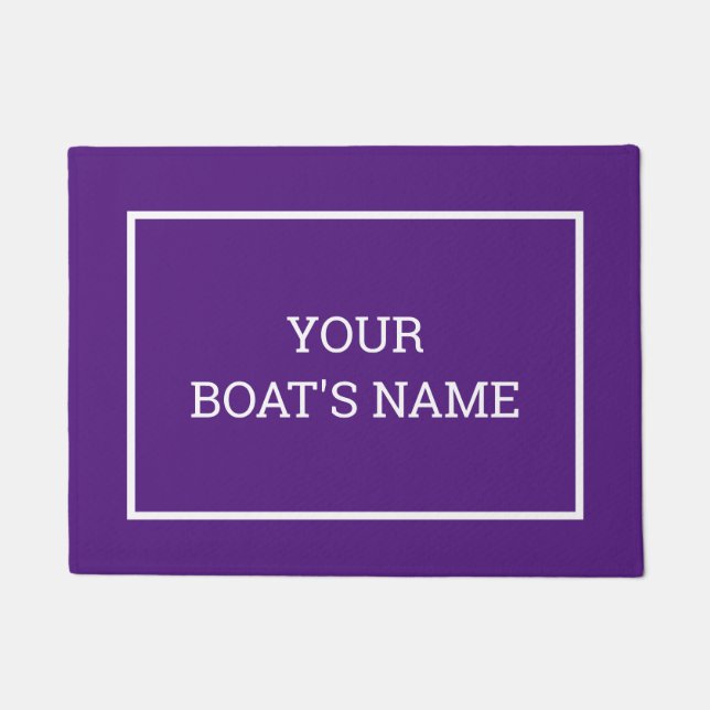 Personalised Purple Boat Name Dock Mat (Front)