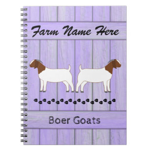 Personalised Purple Boer Goat Farm Notebook