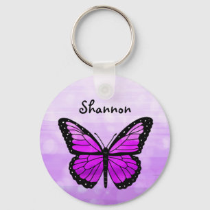 Personalised Purple Butterfly   Key Ring