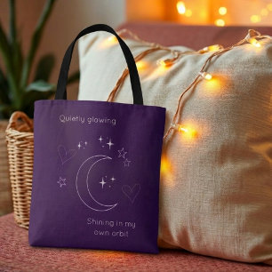 Personalised Purple Celestial Line Art Tote Bag