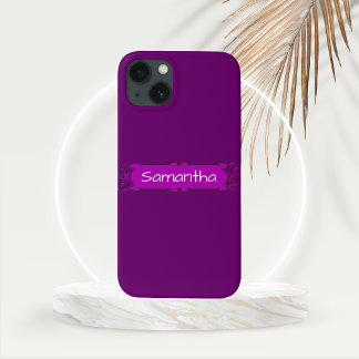 Personalised Purple Centre Banner  iPhone 13 Case
