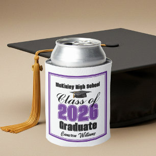 Personalised Purple Class of 2026 Graduation Party Can Cooler