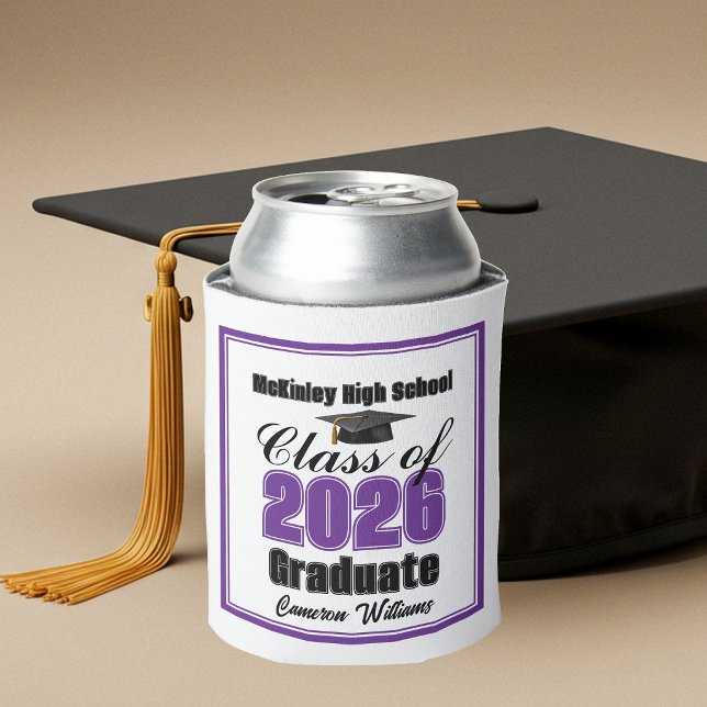 Personalised Purple Class of 2026 Graduation Party Can Cooler (Creator Uploaded)