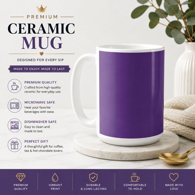 Personalised Purple Coffee Mug (Creator Uploaded)
