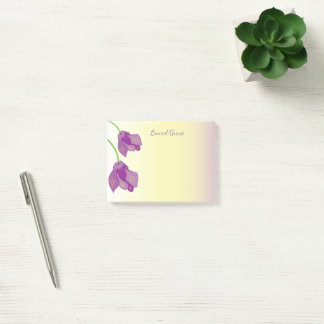Personalised Purple Cyclamen floral Post-it Notes