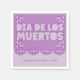 Personalised Purple Dia de los Muertos Napkins