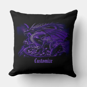 Personalised Purple Dragon Throw Pillow
