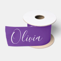 Personalised Purple Elegant Name Satin