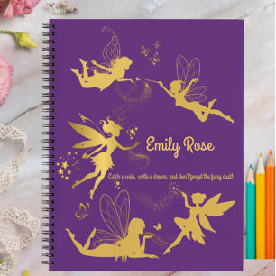 Personalised Purple Fairy Write & Draw Notebook
