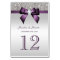 Personalised Purple Faux Bow Silver Sequins