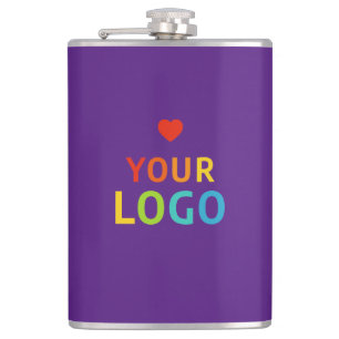 Personalised Purple Flasks with Business Logo