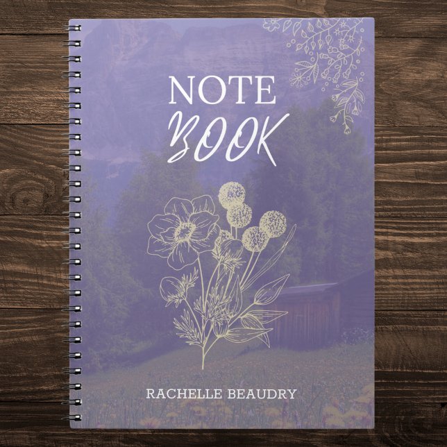 Personalised Purple Floral  Notebook (Creator Uploaded)