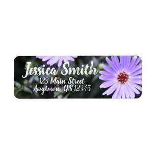 Personalised Purple Flower Nature Photography Return Address Label