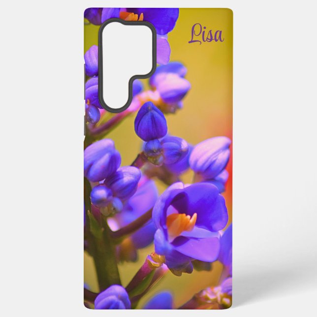 Personalised Purple Flower Samsung Case  (Back)