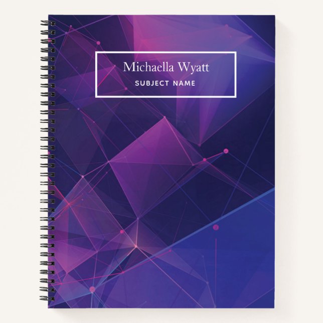 Personalised Purple Geometric Simple Graph Paper Notebook (Front)