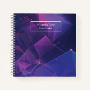 Personalised Purple Geometric Simple Modern Notebook