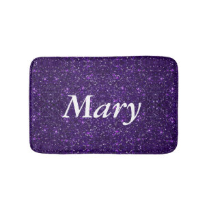 Personalised Purple Glitter Bath Mat