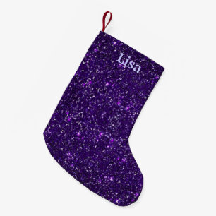 Personalised Purple Glitter Christmas Stocking