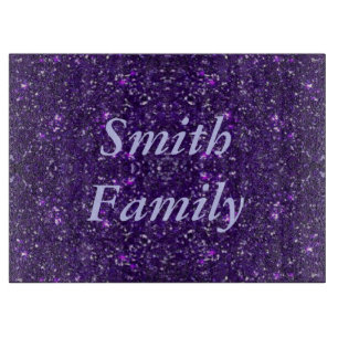 Personalised Purple Glitter Cutting Board