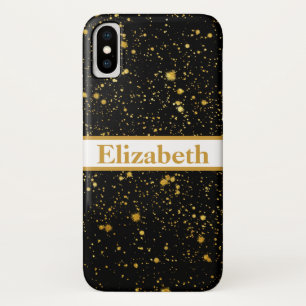 Personalised Purple Glitter Faux Foil Confetti iPhone X Case